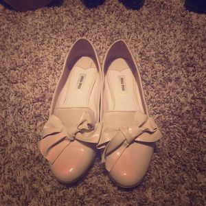 Miu miu Rhinestone and patent flats!statement 38 8